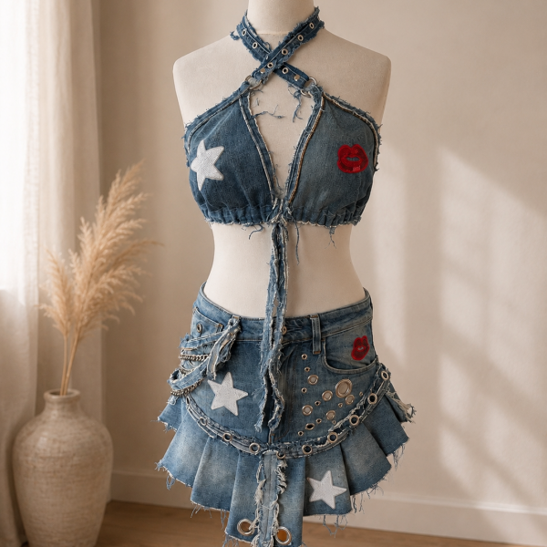 Upcycled Denim set
